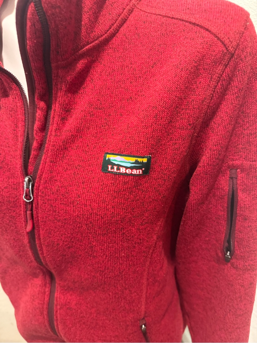L.L.Bean Women‎ XL Sweater Fleece Full-Zip Jacket Berry Red - Picture 3 of 5